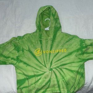 Green swirl VonZipper Hoodie